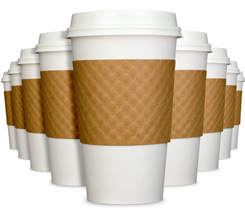 paper coffee cups with cardboard sleeves